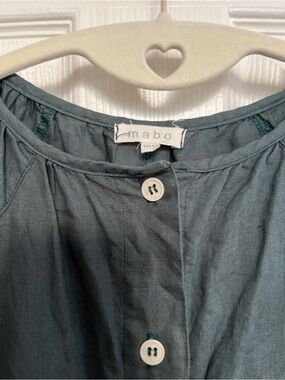 Mabo Kids Green Grey Linen Jumpsuit Romper Size 10/11 Y